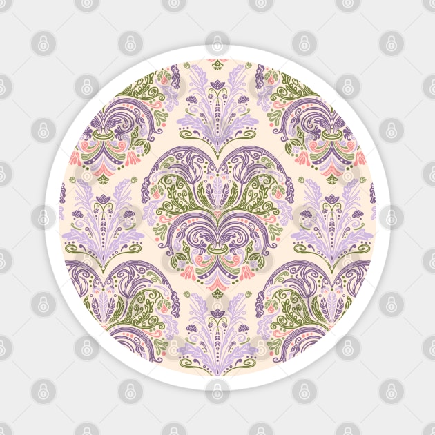 Rococo Style Pastel Floral Design Magnet by Simplulina